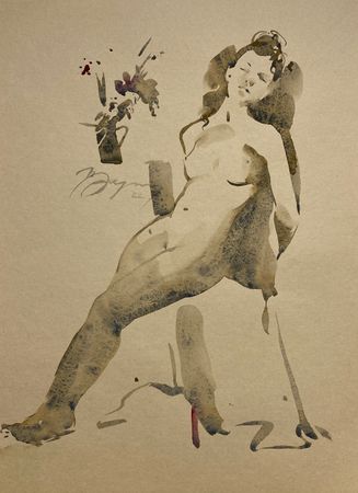 Надежда Воронцова (Авторская графика - 
                  29 x 40 см) Вечер