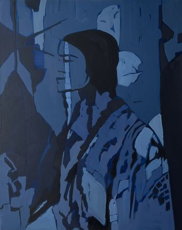 Ольга Змиевец (Картина, живопись - 
                  80 x 100 см) В синем