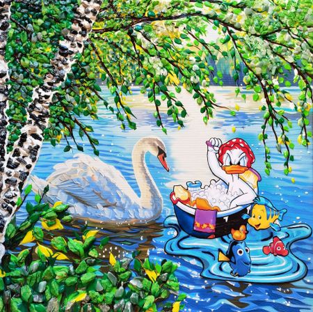 Ирина БАСТ (Картина, живопись - 
                  60 x 60 см) Случай на озере