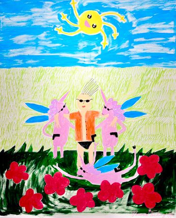 Витя Повезло (Картина, живопись - 
                  100 x 120 см) Как я провел это лето