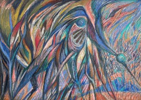Юнна Никитина (Авторская графика - 
                  60 x 42 см) Укол цапли