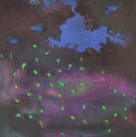 Надежда Прадес (Картина, живопись - 
                  34 x 34 см) Танец светлячков