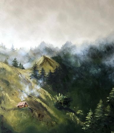 Ксения Константинова (Картина, живопись - 
                  60 x 70 см) Погрузиться в безмолвие