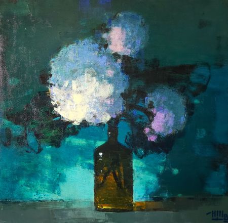 Игорь Крапарь-Щербаков (Картина, живопись - 
                  60 x 60 см) Цветы на зеленом