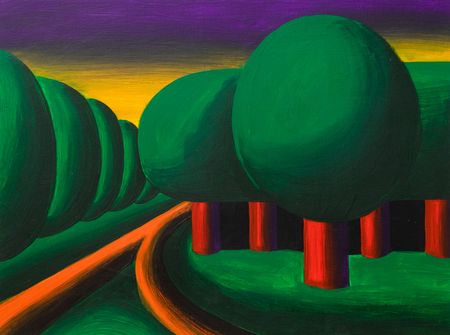 Олег Хвостов (Авторская графика - 
                  40 x 30 см) Пейзаж