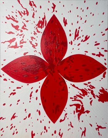 Виктория Никулочкина (Картина, живопись - 
                  40 x 50 см) Красный цветок