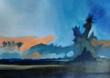 Надежда Прадес (Авторская графика - 
                  34 x 25 см) Рассвет. Солнце вот-вот встанет
