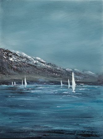 Светлана Юматова (Картина, живопись - 
                  30 x 40 см) Белеет парус