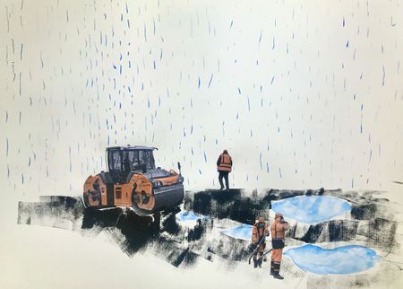 Иван Симонов (Коллаж / ассамбляж - 
                  80 x 60 см) Осень