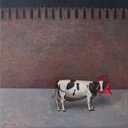 Никита Максимчук (Картина, живопись - 
                  80 x 80 см) Затруднительное положение