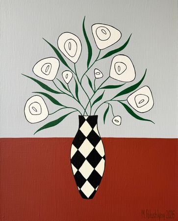 Мария Полушкина (Картина, живопись - 
                  40 x 50 см) Ваза с цветами