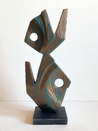 Роман Рыбянец (Скульптура - 
                  15 x 36 см) Рыбы Зодиак