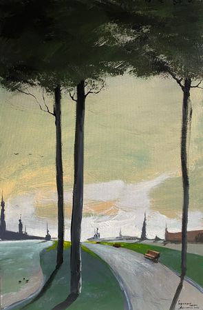 Андрей Алексеенко (Авторская графика - 
                  40 x 60 см) Городской пейзаж