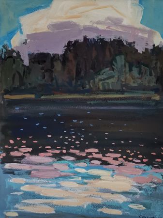 Ольга Семченко (Авторская графика - 
                  30 x 39.5 см) Облака и блики