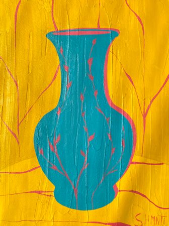 Shomina Ti (Картина, живопись - 
                  30 x 40 см) Ваза Голубая