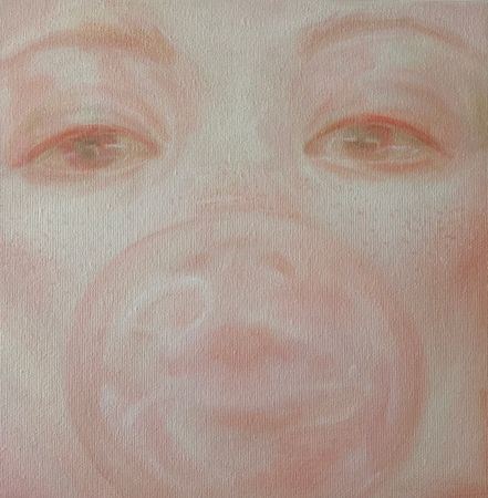 Ева Гец (Картина, живопись - 
                  30 x 30 см) Клубничный бабл-гам