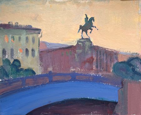 Мария Волкова (Авторская графика - 
                  30 x 25 см) Синий мост