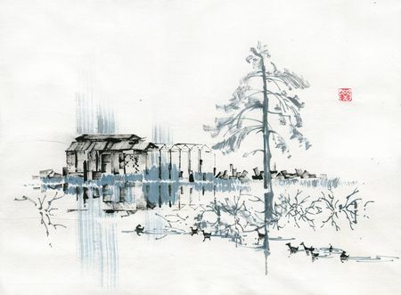 Ольга Безлепкина (Авторская графика - 
                  69 x 49 см) Мёртвая сосна