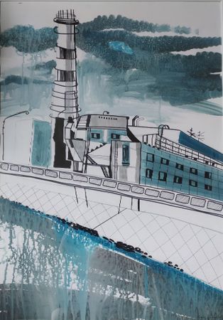Лидия Гордеенко (Авторская графика - 
                  50 x 70 см) Карповка