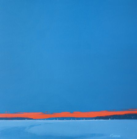Александра Савина (Картина, живопись - 
                  50 x 50 см) Зимняя тишина