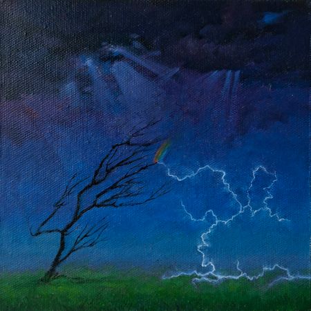 Ева Аракчеева (Картина, живопись - 
                  20 x 20 см) Рождение радуги