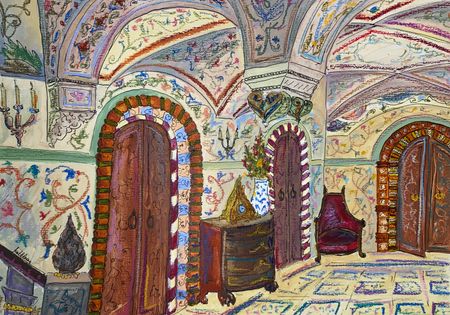 Катя Афонина (Авторская графика - 
                  38 x 27 см) La Maison d'Igumnov - Porte d'entree