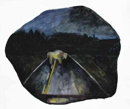 Алена Смолина (Авторская графика - 
                  59 x 48 см) Ночью