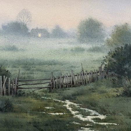 Ангелина Иванова (Авторская графика - 
                  15 x 15 см) На рассвете