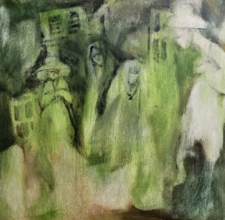 Юлия Куртова (Картина, живопись - 
                  50 x 50 см) Зеленый город