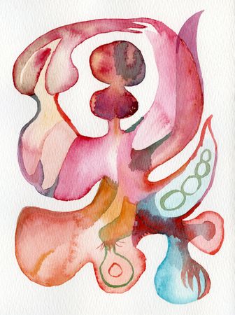 Екатерина Уварова (Авторская графика - 
                  15 x 20 см) Живое и розовое