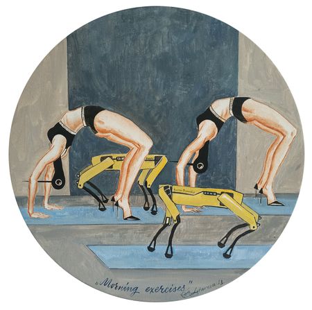Наталья Лотарева (Картина, живопись - 
                  40 x 40 см) Редкие птицы. Morning exercises