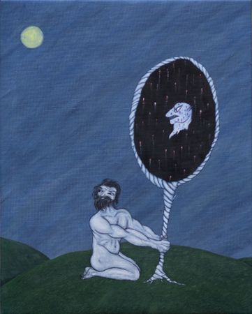 Сергей Тихонов (Картина, живопись - 
                  40 x 50 см) Зеркало заднего вида