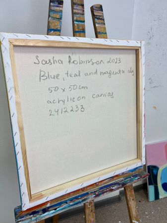 Саша Робинсон (Картина, живопись - 
                  150 x 50 см) Триптих "Абстрактная живопись в ярких тонах"