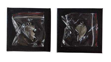 Татьяна Вафина (Картина, живопись - 
                  20 x 10 см) Диптих "Love you"