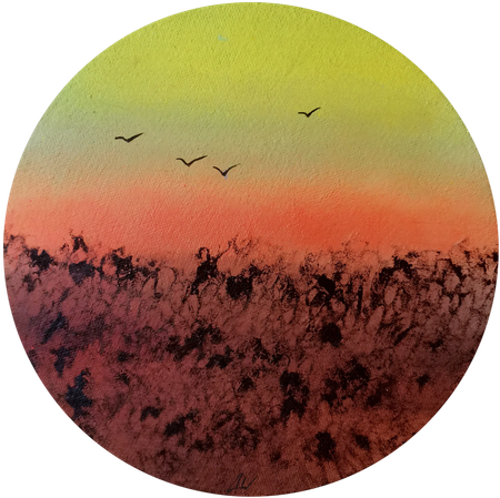 Денис Шевчук (Картина, живопись - 
                  27 x 27 см) В закат