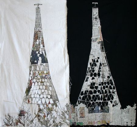 Мария Арендт (Вышивка - 
                  145 x 155 см) Башни Шухова на Оке