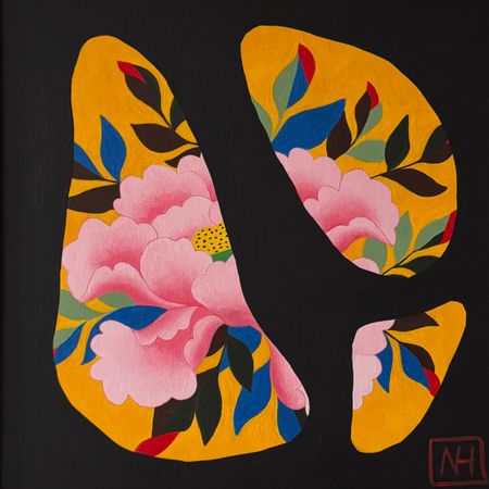 Наташа Хегай (Картина, живопись - 
                  33 x 33 см) Пион