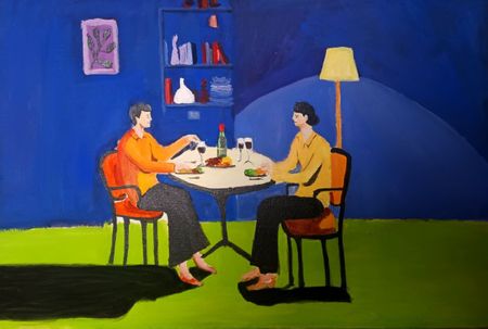 Ольга Чужакова (Картина, живопись - 
                  60 x 40 см) За круглым столом