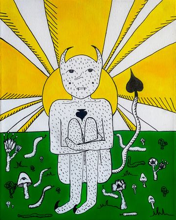 Лиза Шнайдер (Картина, живопись - 
                  40 x 50 см) Черт в саду