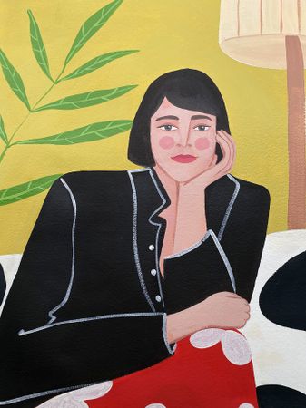 Ксения Хромцова (Авторская графика - 
                  35 x 50 см) Портрет девушки