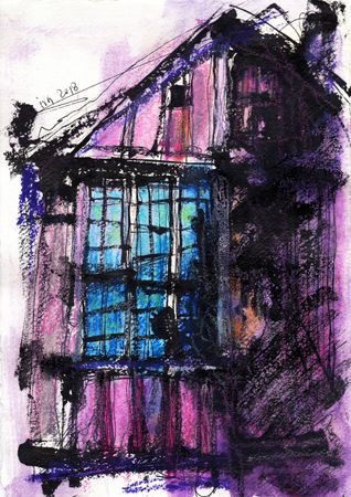 Татьяна Ивченкова (Авторская графика - 
                  21 x 30 см) Старый нормандский дом