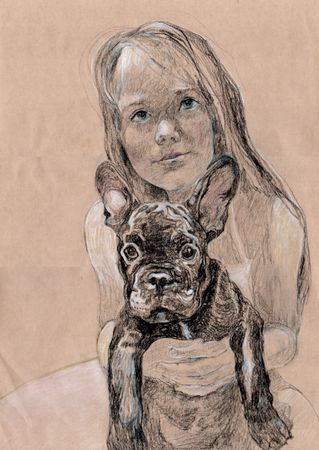 Саша Медведева (Авторская графика - 
                  29 x 41 см) С Молли