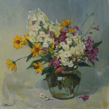 Елена Санина (Картина, живопись - 
                  40 x 40 см) Ароматные флоксы