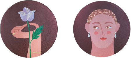 Ксения Хромцова (Картина, живопись - 
                  40 x 20 см) Диптих "Цветок"