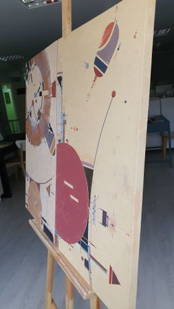 Ася Багаева (Картина, живопись - 
                  40 x 70 см) Станция 1