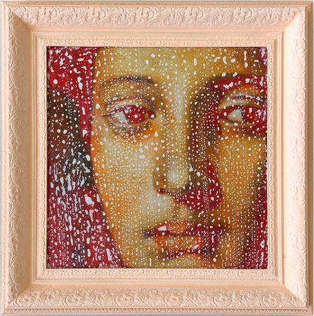 Ольга Рикун (Картина, живопись - 
                  41 x 41 см) Drops. Оммаж Бронзино. Юноша в берете