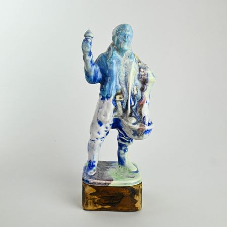 Катерина Алимова (Скульптура - 
                  12 x 30 см) Грибник с кузовами (синий на голубом)