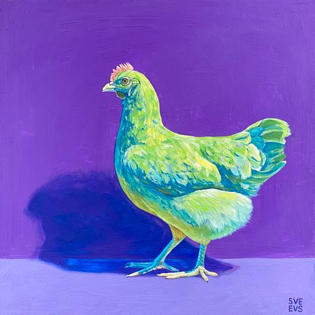 Светлана Евсеева (Картина, живопись - 
                  50 x 50 см) Зеленый на фиолетовом