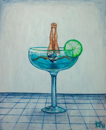 Мария Субботина (Картина, живопись - 
                  40 x 50 см) Ныряй!