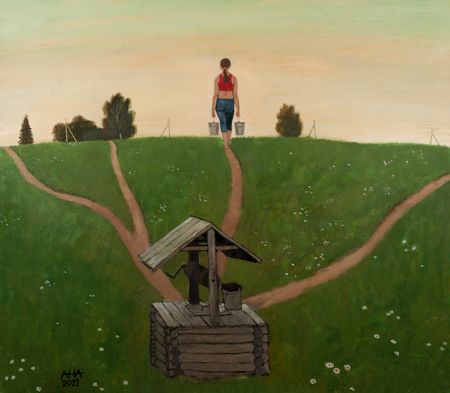 Андрей Аверьянов (Картина, живопись - 
                  90 x 80 см) Колодец